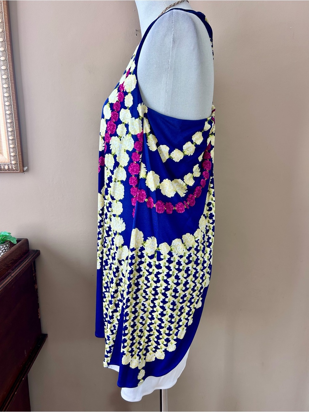 Mara Hoffman Silk Racer Back Mini Dress Floral Lei Necklace Print Size Small S - Picture 3 of 7